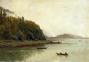 Albert Bierstadt Indians Fishing France oil painting artist